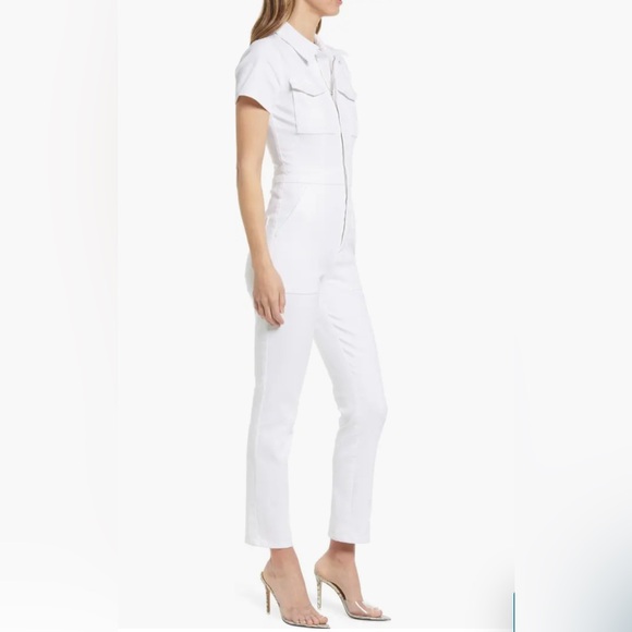 NWT Cloud White Cotton Twill Stretch Jumpsuit - Picture 5 of 9